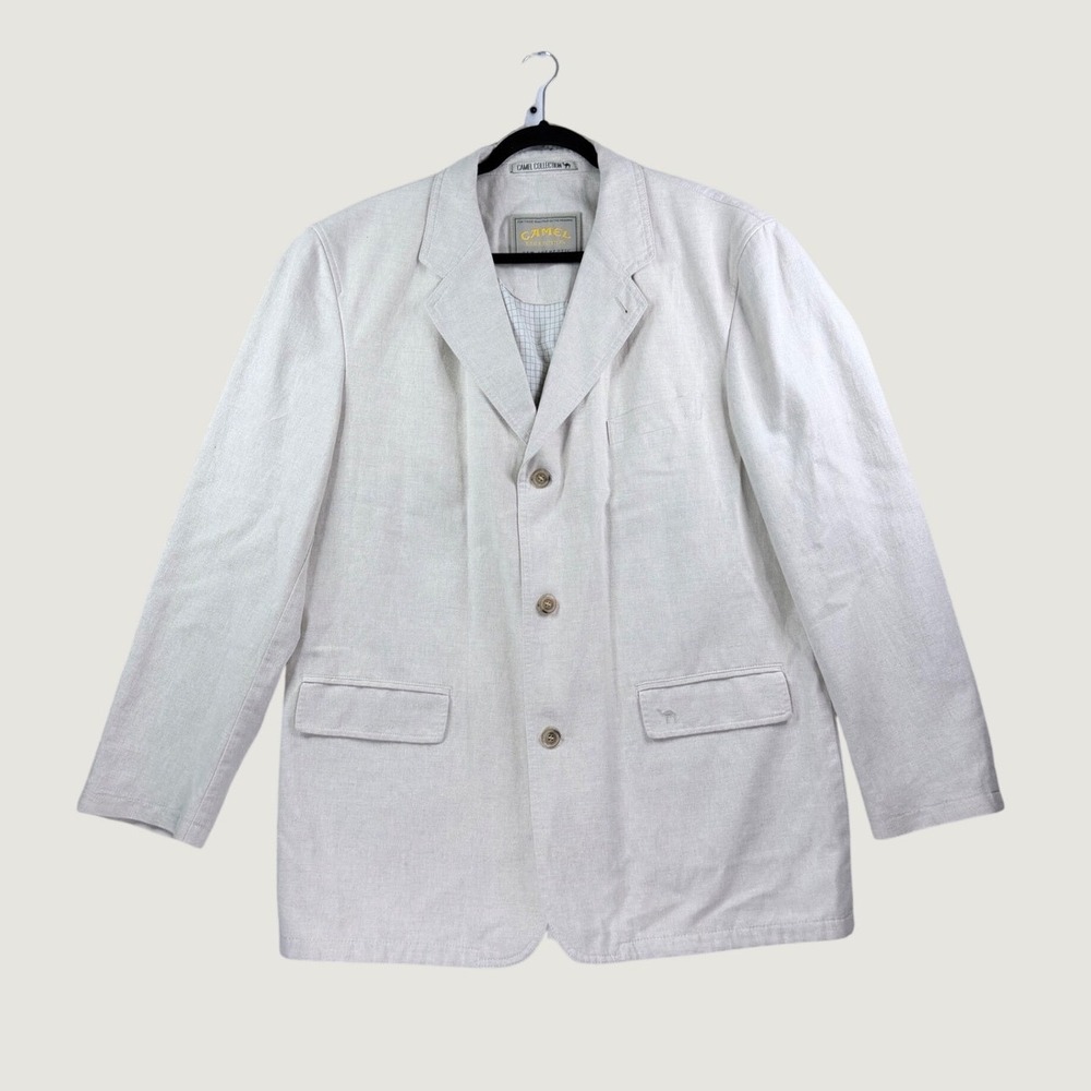 Camel Collection Blazer Mens 54 Oatmeal Beige NWT Linen Cotton Sport Coat 442790
